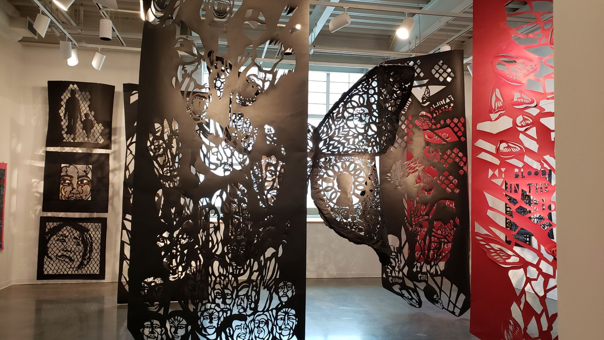 Marsh Gallery space for Hope & Loss — A Border Elegy by Beatriz Vasquez